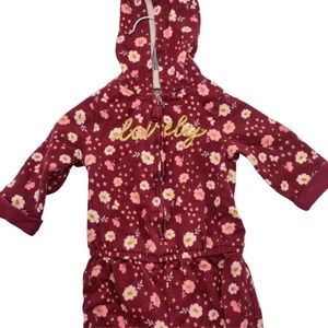 ⭐ 4/$20 Carter's Baby Girl 12mo Hooded Jumpsuit